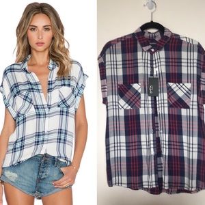 RAILS S/S plaid button down shirt